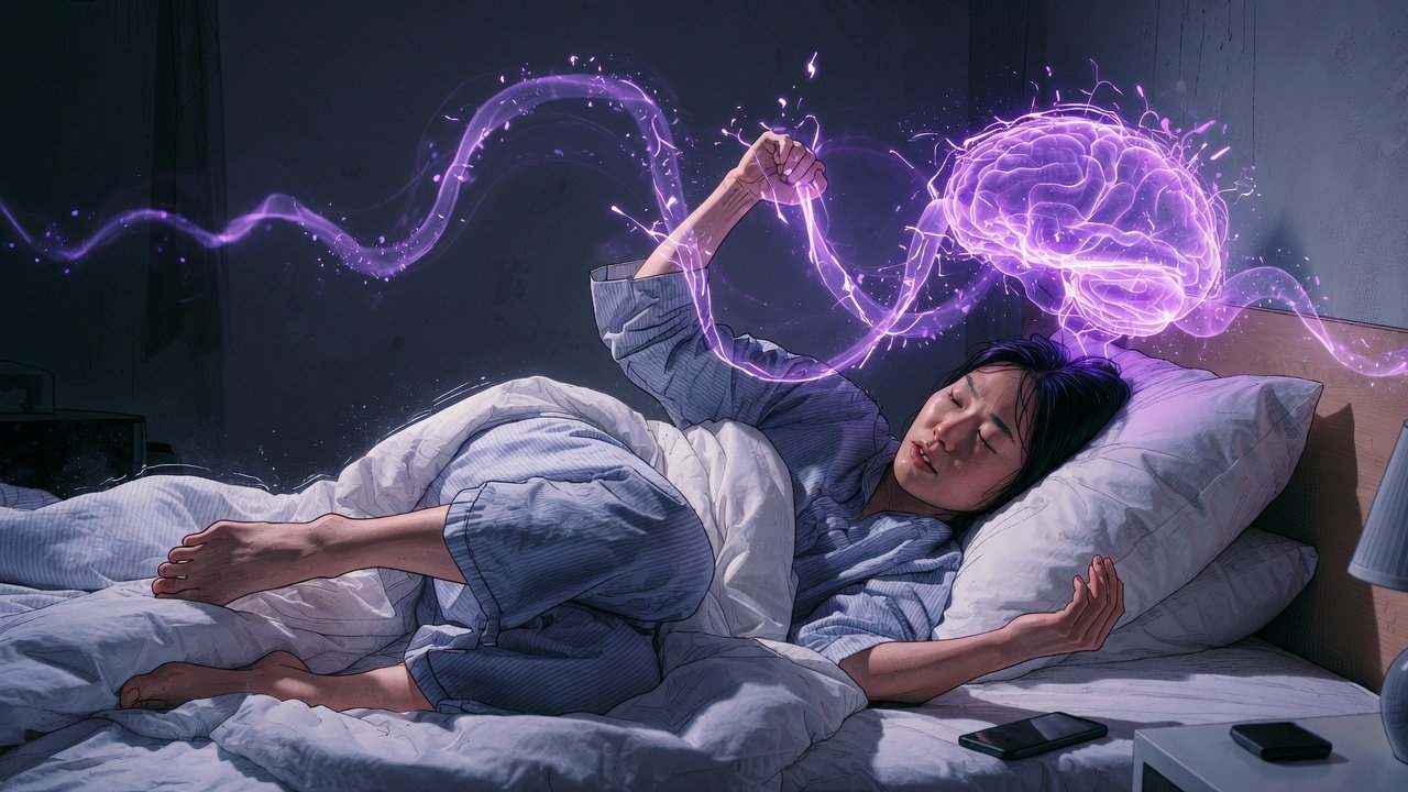 수면근대성경련으로 잠들기 직전 몸을 움찔하는 사람