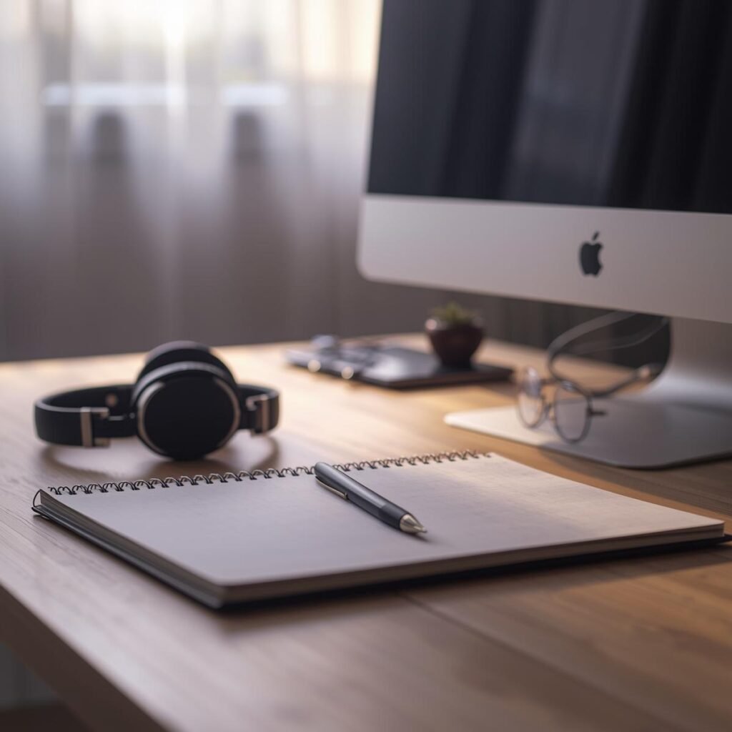 집중 음악을 들으며 공부하는 조용한 환경
